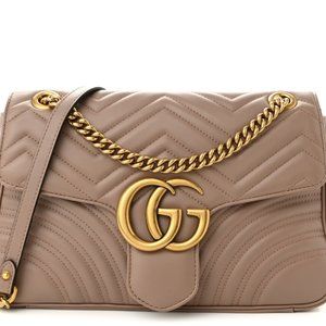 Calfskin Matelasse Medium GG Marmont Shoulder Bag Porcelain Rose